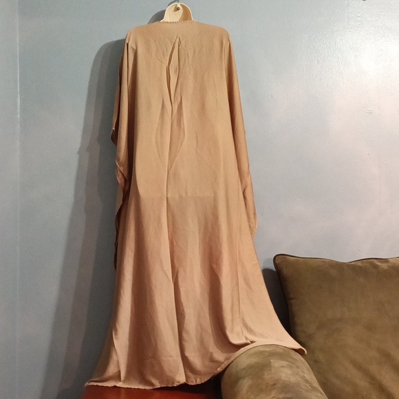 Champagne women's batwing maxi dress lace up front size 2x - Picture 13 of 17